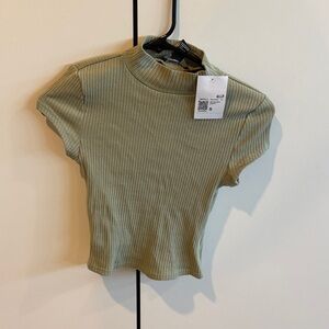 Ribbed Olive Green Women's Top Forever21